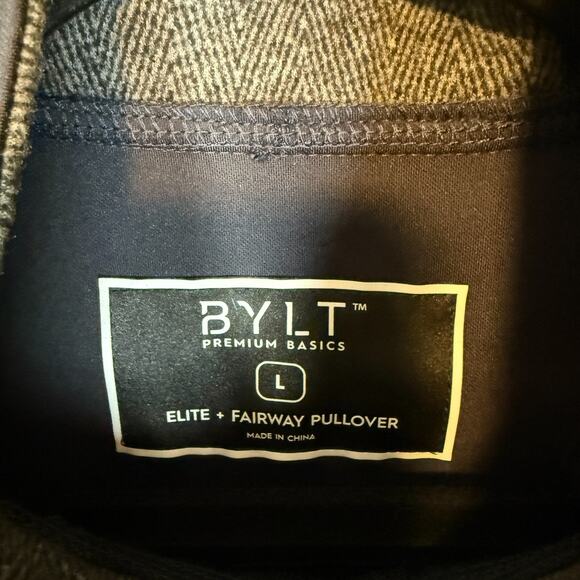 Bylt Elite Fairway Pullover Large Mens Blue 1/4 Zip Sweater Performance Stretch - Picture 6 of 11
